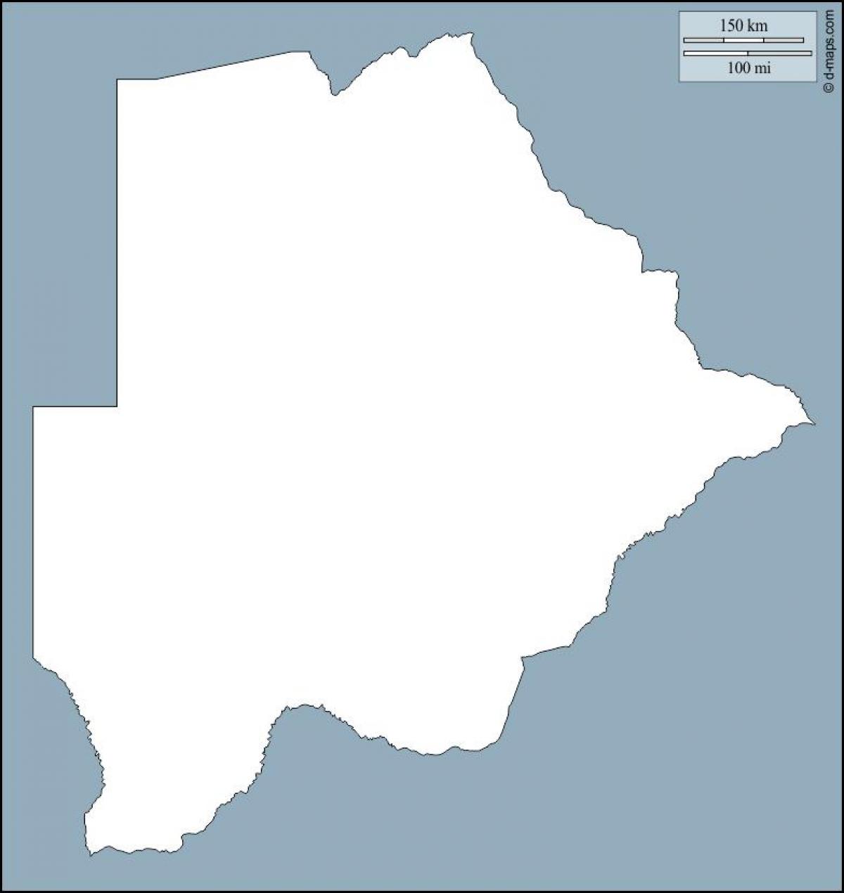 peta dari Botswana peta garis