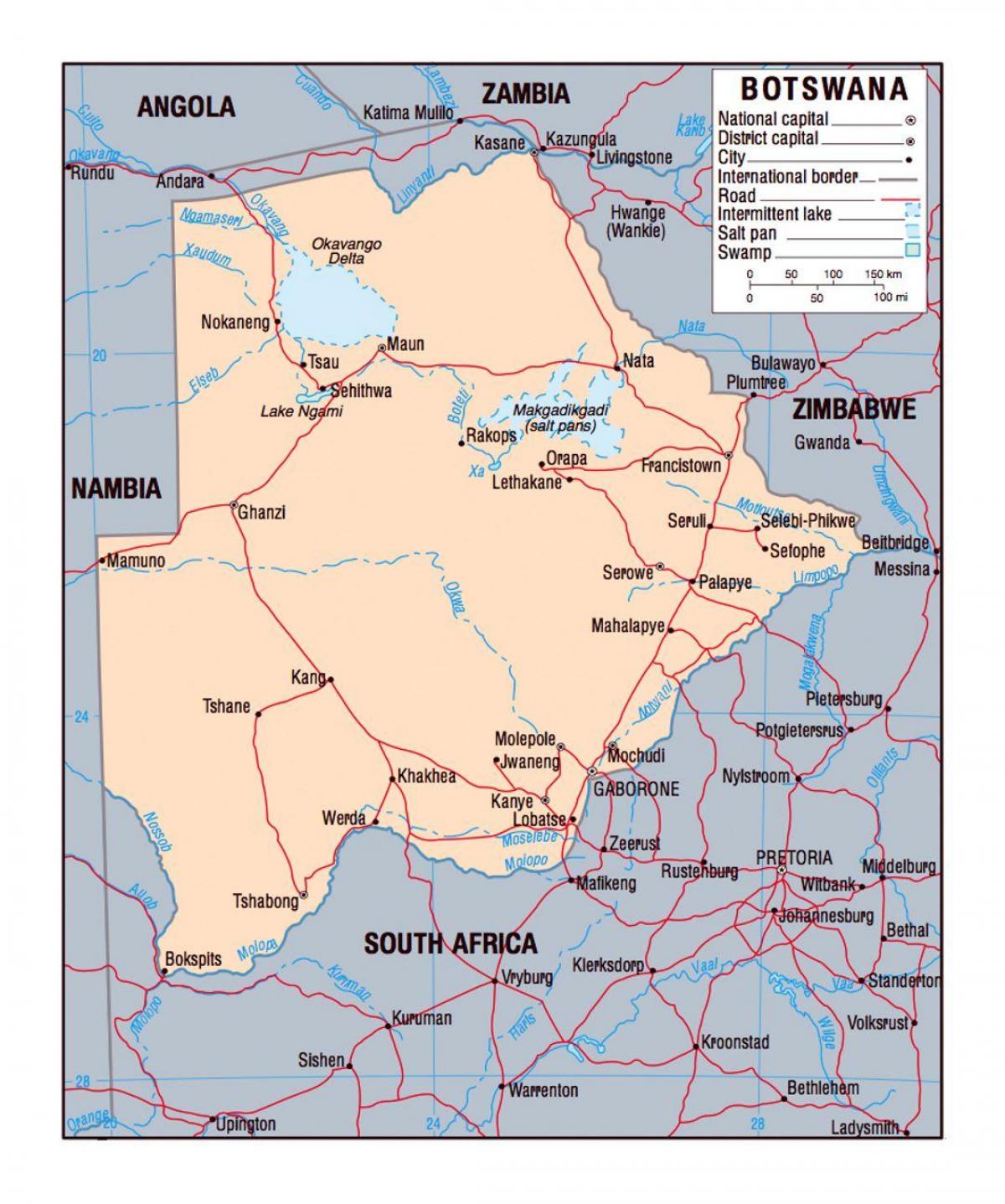 peta dari Botswana politik