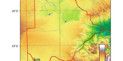 Peta dari Botswana fisik