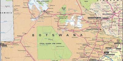Peta dari Botswana peta dengan jarak