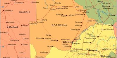 Peta dari Botswana menunjukkan semua desa