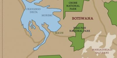 Peta dari Botswana peta taman nasional