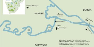 Peta dari kasane Botswana