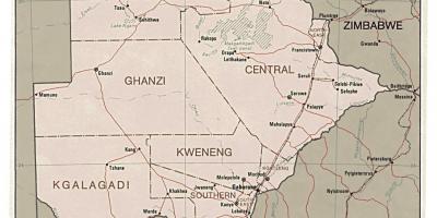 Peta rinci dari Botswana